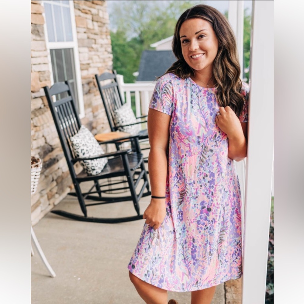 Floral watercolor dress